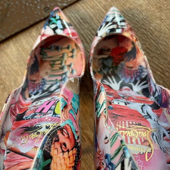 Christian louboutin hot chick xtian multi color patent stiletto sz 36 - Picture 8 of 9